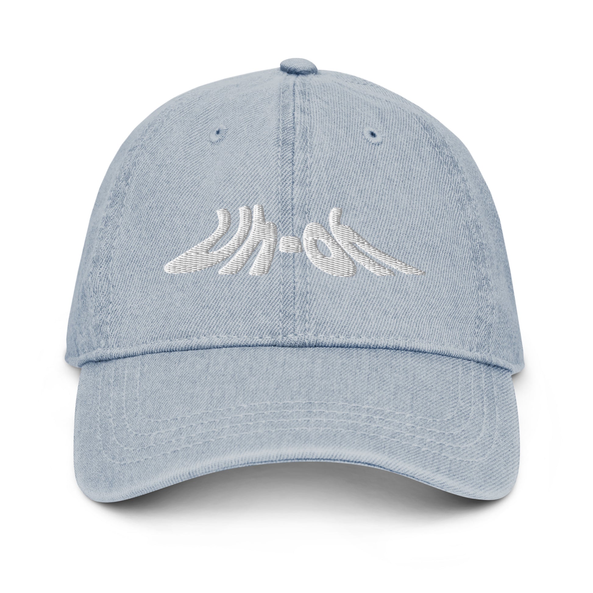 Uh-oh Embroidered Denim Dad Hat Light Blue