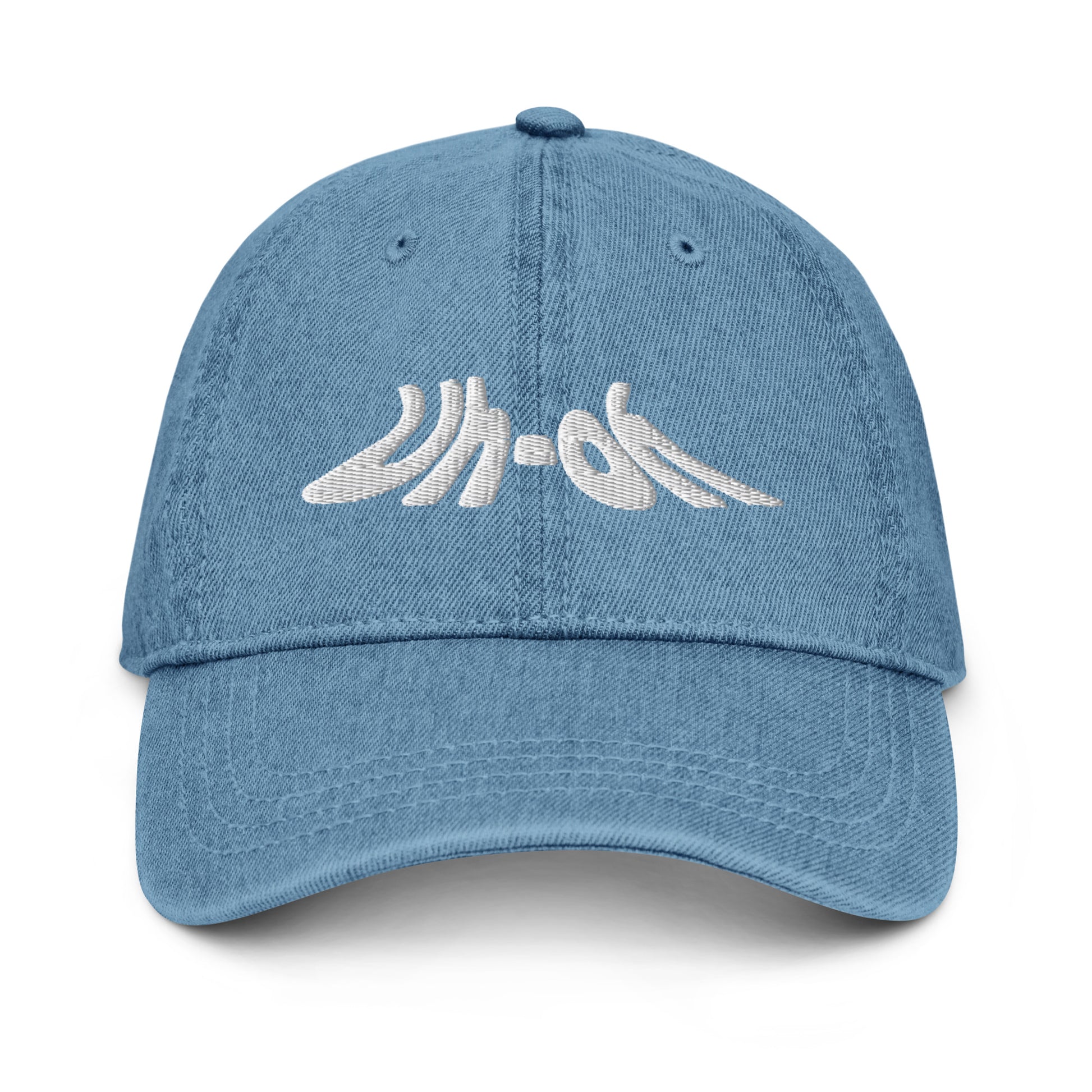 Uh-oh Embroidered Denim Dad Hat Blue